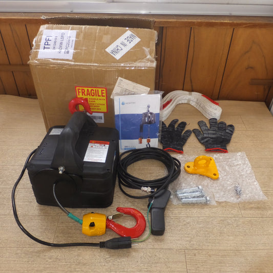 [送料無料] キレイ★NEWTRY 電動ウインチ PORTABLE HOIST SLQ-1 100KG　リフト高さ 25m　110V 60Hz★