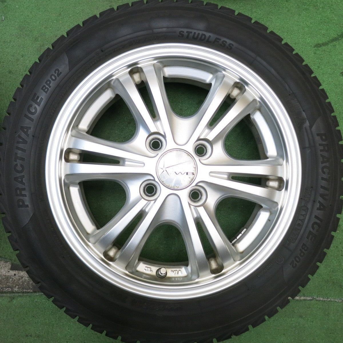 バリ溝！22年！9分★スタッドレス 155/65R14 プラクティバ アイス BP02 ヨコハマ製 WB 社外 アルミ 14インチ PCD100/4H★5081604HAス