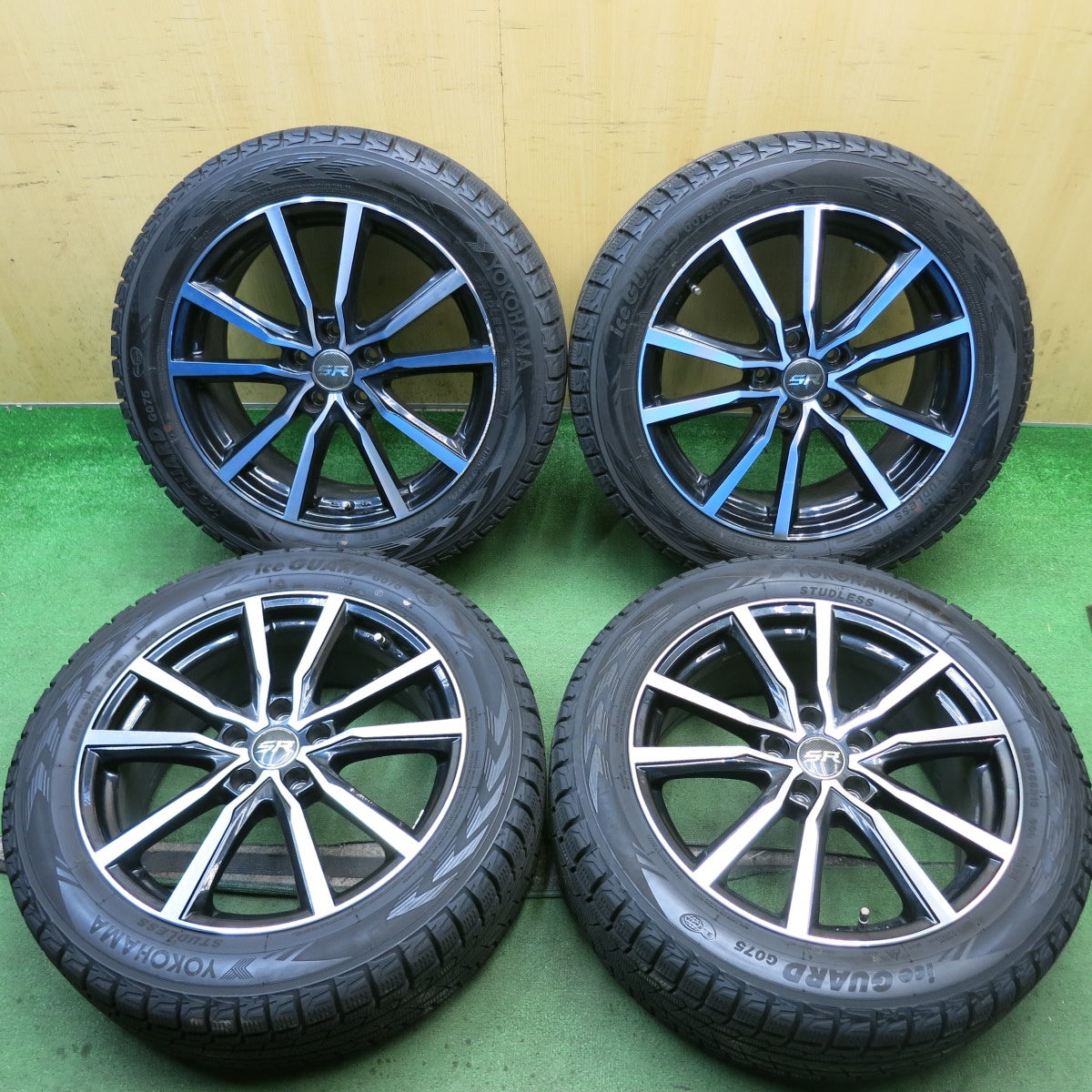 バリ溝！22年！9.5分◎スタッドレス 225/55R18 ヨコハマ アイスガード G075 STRANGER ストレンジャー 18インチ PCD114.3/5H◎6082713HAス