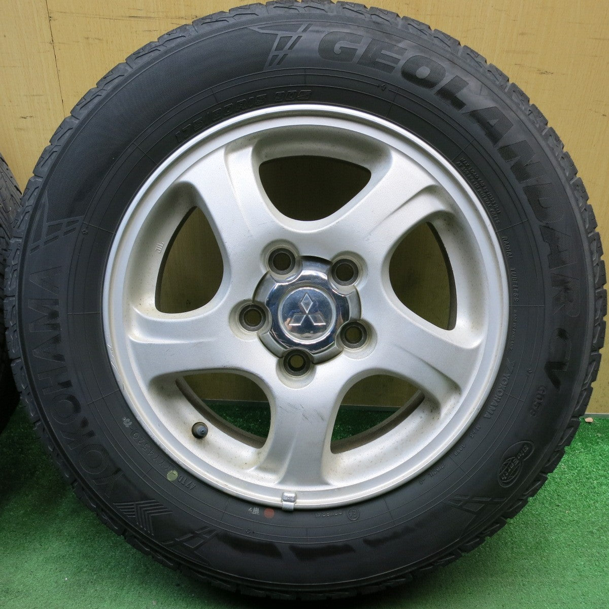 バリ溝！8.5分◎三菱 パジェロ ミニ 純正 175/80R15 ヨコハマ ジオランダー CV G058 15インチ PCD114.3/5H◎6080609HAノ