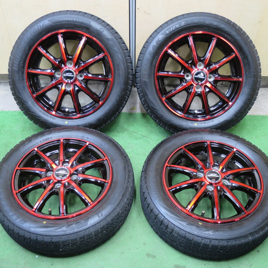 バリ溝！24年！キレイ！9分★スタッドレス 155/65R14 ブリヂストン ブリザック VRX2 SCHNEIDER MiD シュナイダー 14インチ PCD100/4H★5052601TTス