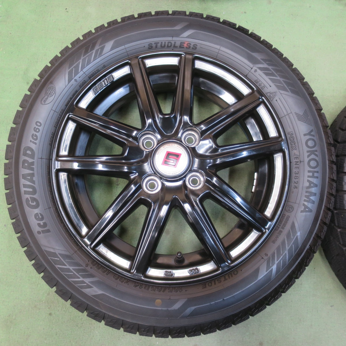 バリ溝！24年！ほぼ10分◎スタッドレス 165/65R14 ヨコハマ アイスガード iG60 SEIN ザイン 14インチ PCD100/4H◎6091102イス