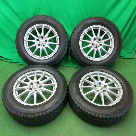 バリ溝 綺麗 9.5分★スタッドレス 225/65R17 ダンロップ ウインターマックス SJ8 Tiradoγ La-Strada PCD114.3/5H★4051702ナス
