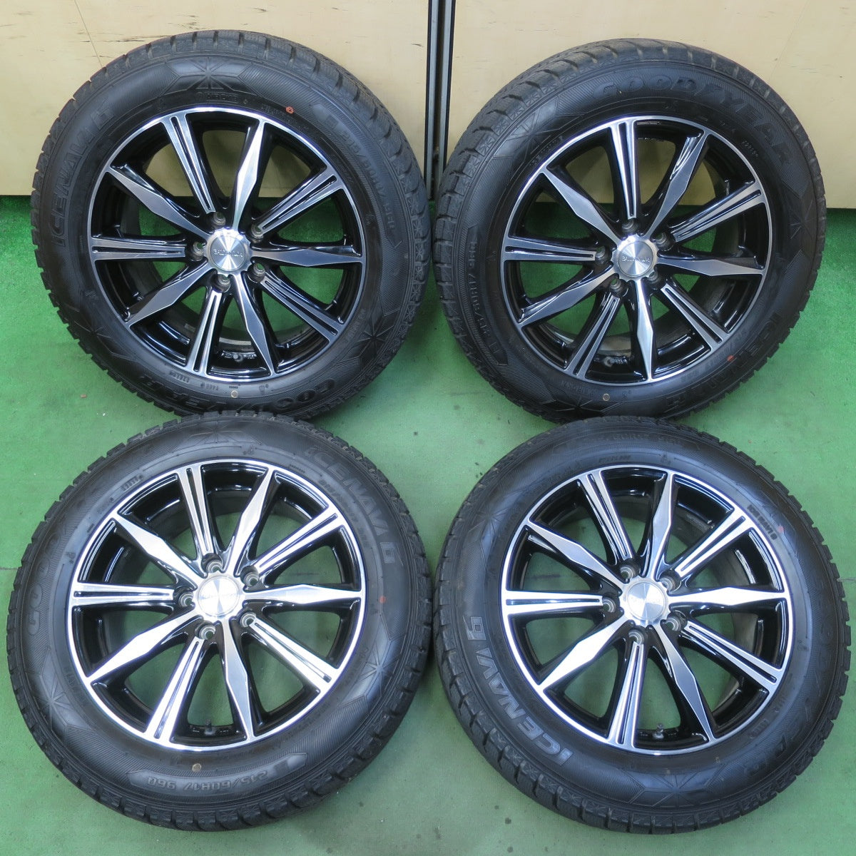 バリ溝！9分★スタッドレス 215/60R17 グッドイヤー アイスナビ6 BALMINUM バルミナ 17インチ PCD114.3/5H★5062003イス