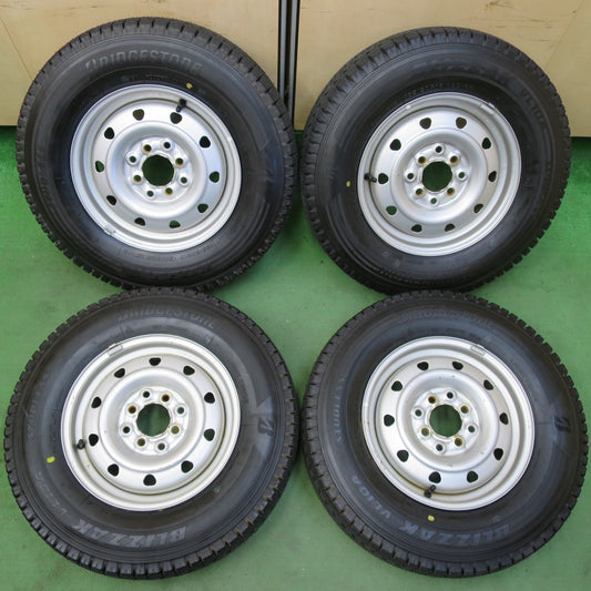 タイヤほぼ未使用！24年★スタッドレス 165/80R13 90/88N ブリヂストン ブリザック VL10A スチール ホイール 13インチ PCD100 114.3/4H マルチ★5051309イス