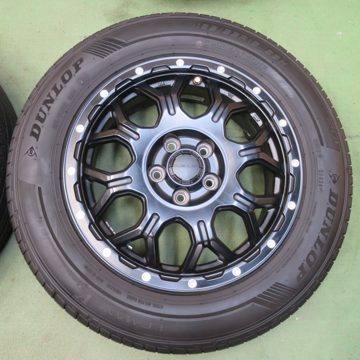 バリ溝！26年！キレイ！ほぼ10分◎シエンタ 等 185/65R15 ダンロップ LE MANS V+ HI-BLOCK Jerrard ジェラード ルマン 5+ 15インチ PCD100/5H◎6100608イノ