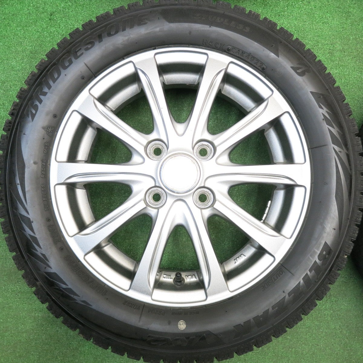 バリ溝！22年！キレイ！8.5分★スタッドレス 165/65R14 ブリヂストン ブリザック VRX2 WEZEN 社外 アルミ 14インチ PCD100/4H★5121310HAス