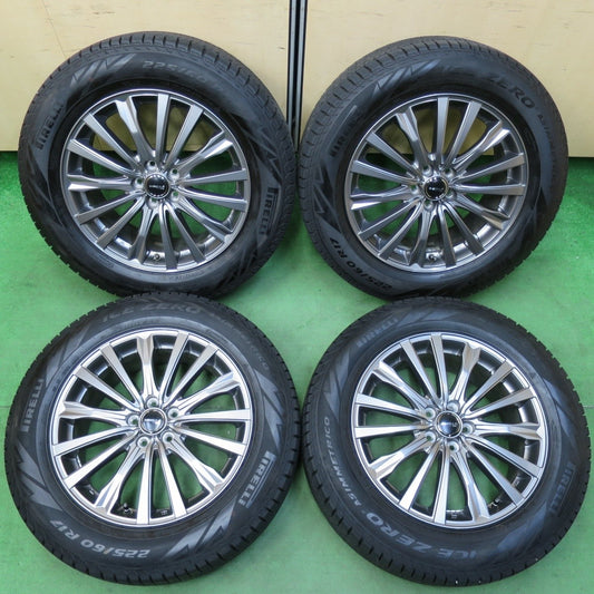 バリ溝！22年！キレイ！9.5分以上★フォレスター等 225/60R17 スタッドレス ピレリ アイスゼロ アシンメトリコ SIBILLA NEXT W5 シビラ PCD100/5H★4111106イス