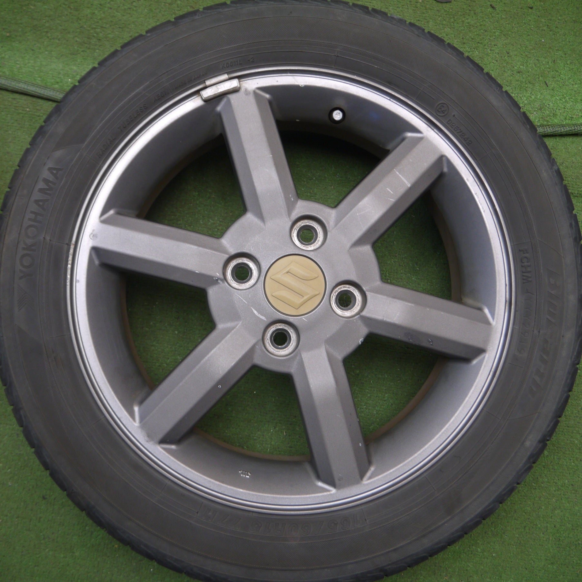 送料無料* 4本価格☆スズキ Kei ワークス 純正 165/60R15 ヨコハマ