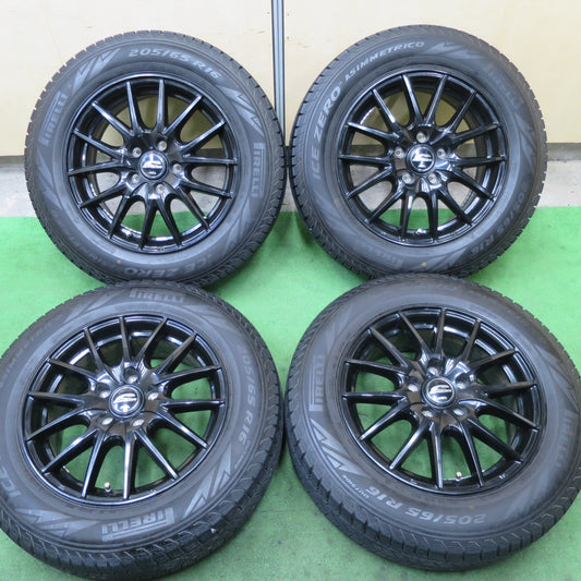 バリ溝！22年！9分★スタッドレス 205/65R16 ピレリ アイスゼロ アシンメトリコ SCHNEIDER MiD シュナイダー 16インチ PCD114.3/5H★5070103TTス