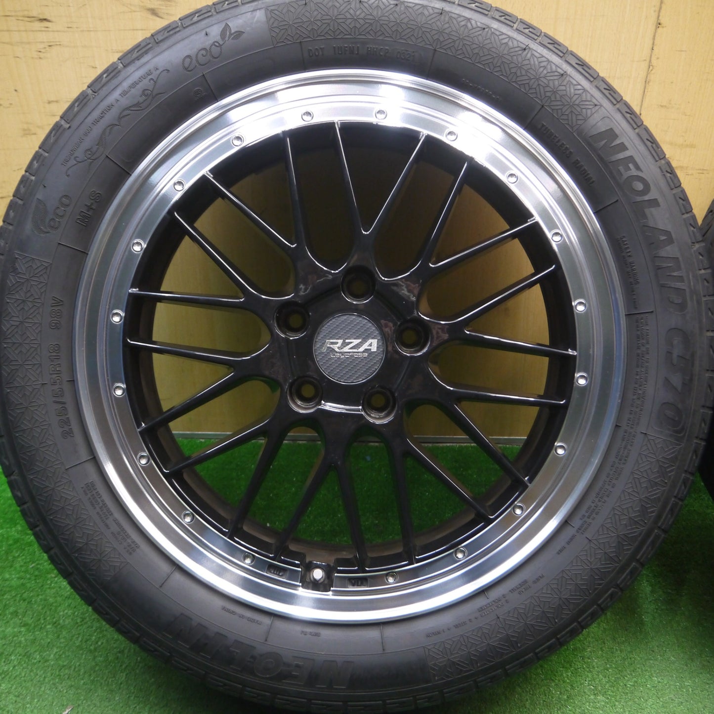 [送料無料] キレイ！21年★Leycross REZERVA RZA 225/55R18 ネオリン NEOLAND C570 レイクロス 18インチ PCD114.3/5H★5030304Hノ