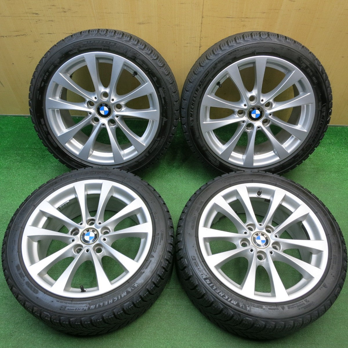 バリ溝！24年！9.5分★BMW 3シリーズ F30 F31 純正 205/50R17 スタッドレス ミシュラン X-ICE SNOW 17インチ PCD120/5H★5121319HAス