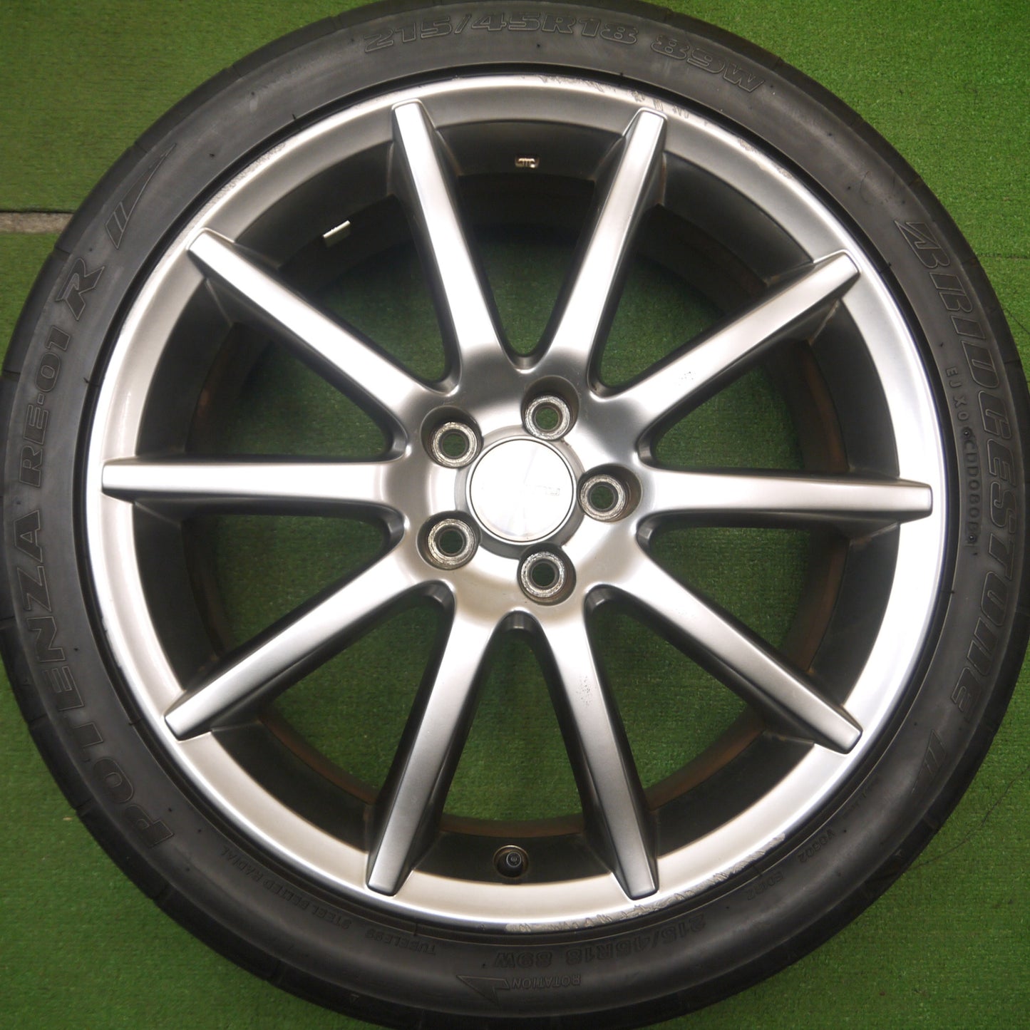[送料無料] 4本価格★スバル BP レガシィ 純正 215/45R18 ブリヂストン ポテンザ RE-01R 18インチ PCD100/5H★5030504Hノ