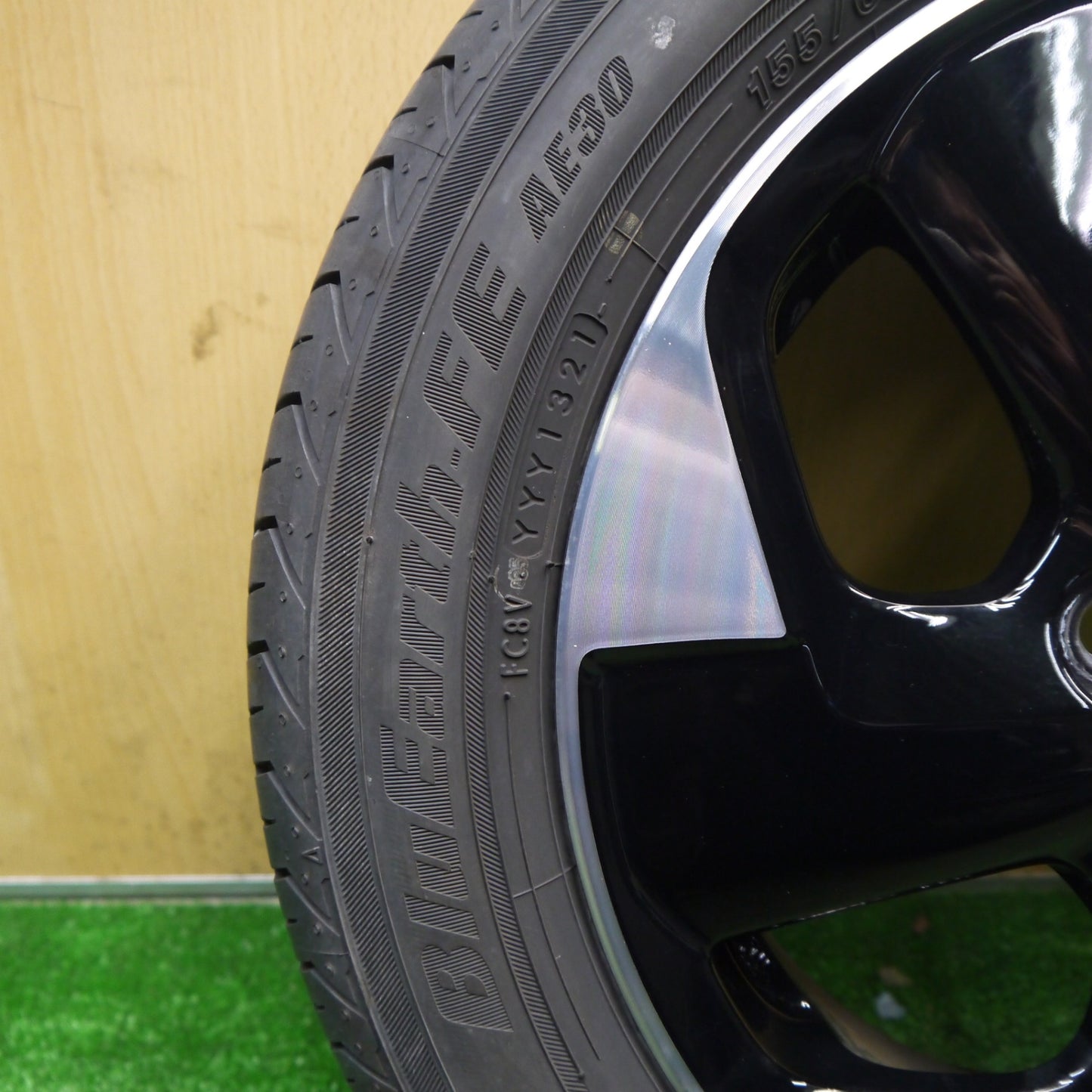 キレイ！1本★日産 デイズ ルークス 純正 155/65R14 ヨコハマ BluEarth-FE AE30 ブルーアース 14インチ PCD100/4H★6021008Hノ