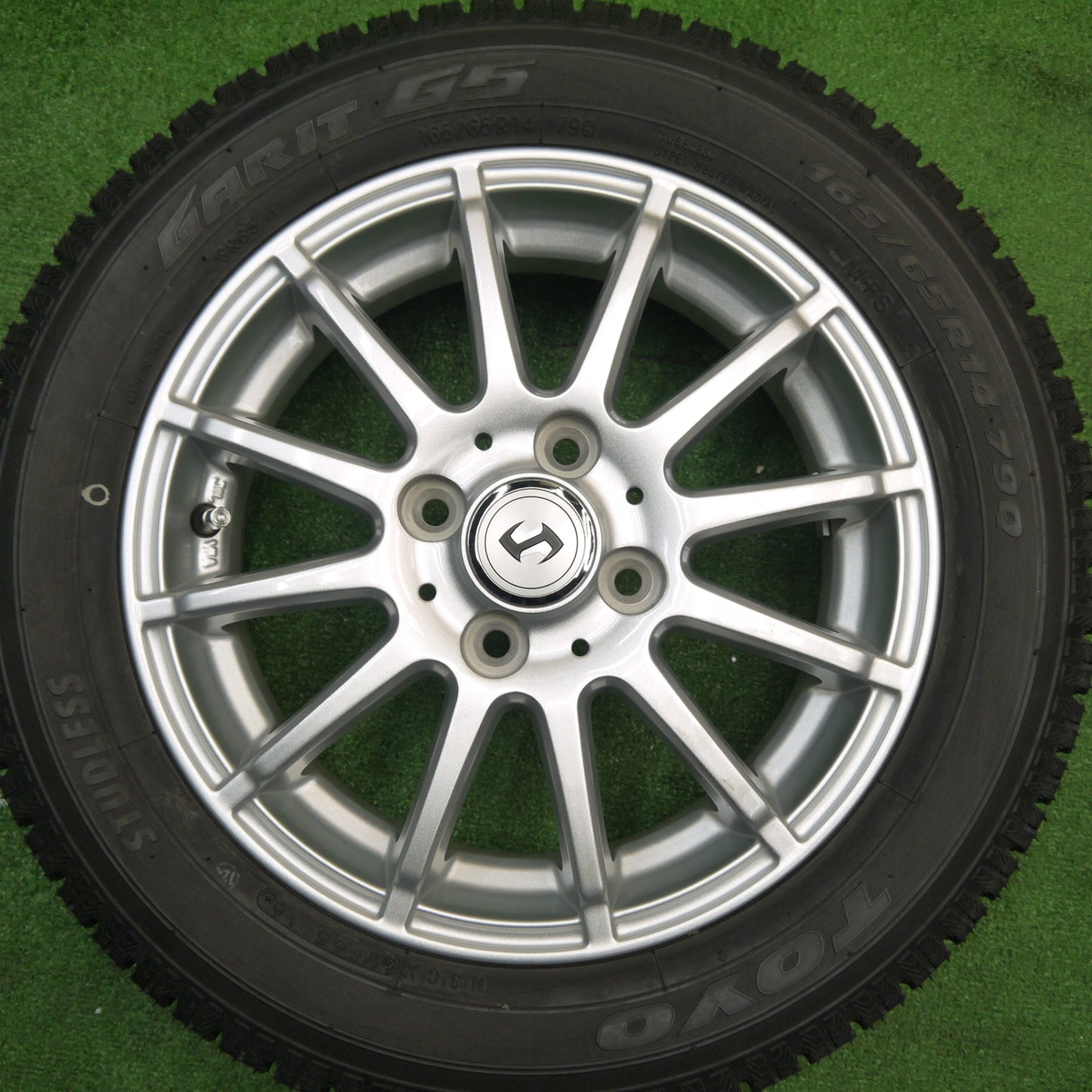 ほぼ未使用！キレイ★スタッドレス 165/65R14 トーヨー ガリット G5 社外 アルミ 14インチ ハスラー ソリオ 等 PCD100/4H★5103101Hス