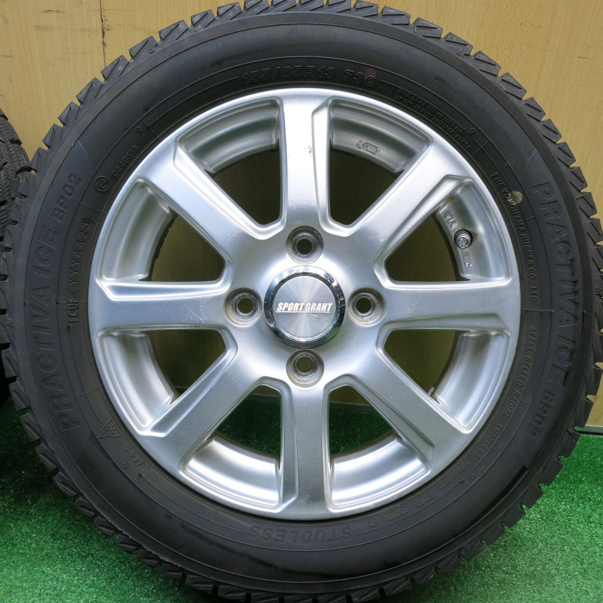 バリ溝！23年！9.5分以上★スタッドレス 155/65R13 プラクティバ アイス BP02 ヨコハマ SPORT GRAHT 13インチ PCD100/4H★5121309HAス