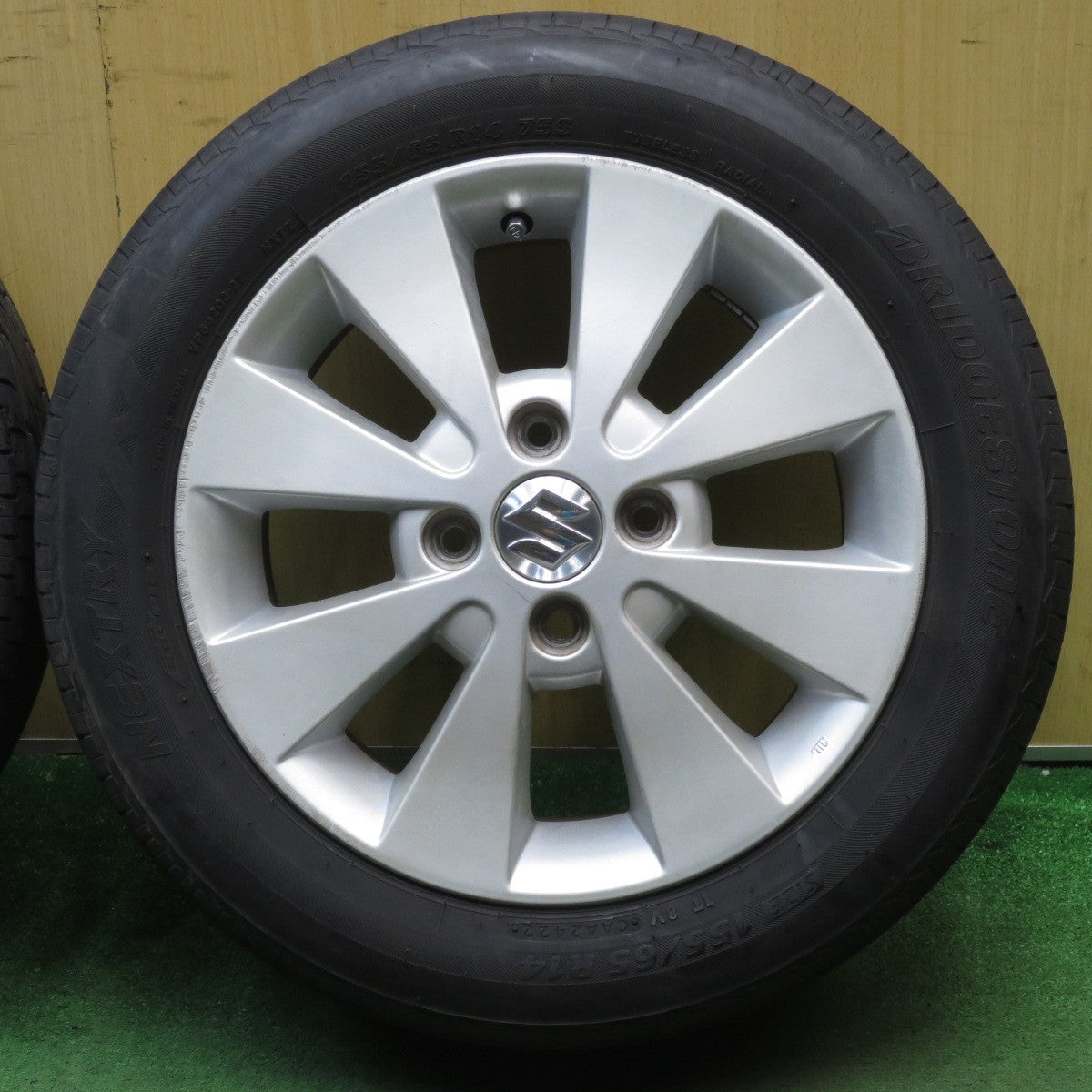 バリ溝！22年！8.5分★スズキ ワゴンR 純正 155/65R14 ブリヂストン ネクストリー エコピア 14インチ PCD100/4H★5073104NJス