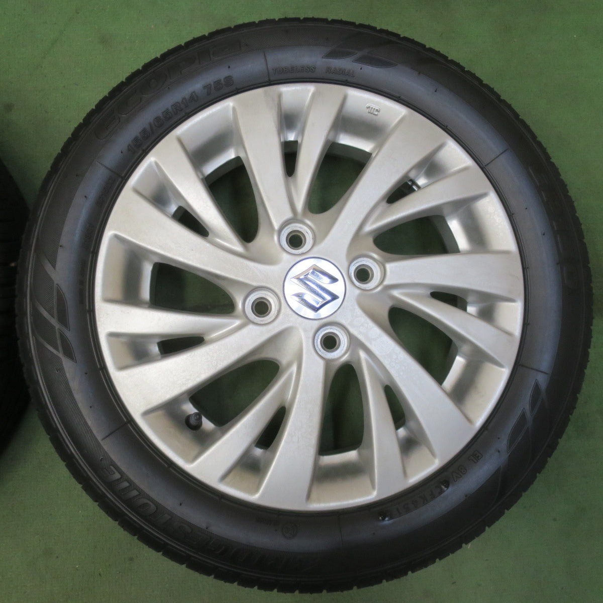 バリ溝！8.5分★スズキ MK53S スペーシア 純正 155/65R14 ブリヂストン エコピア EP150 14インチ PCD100/4H★6050811イノ