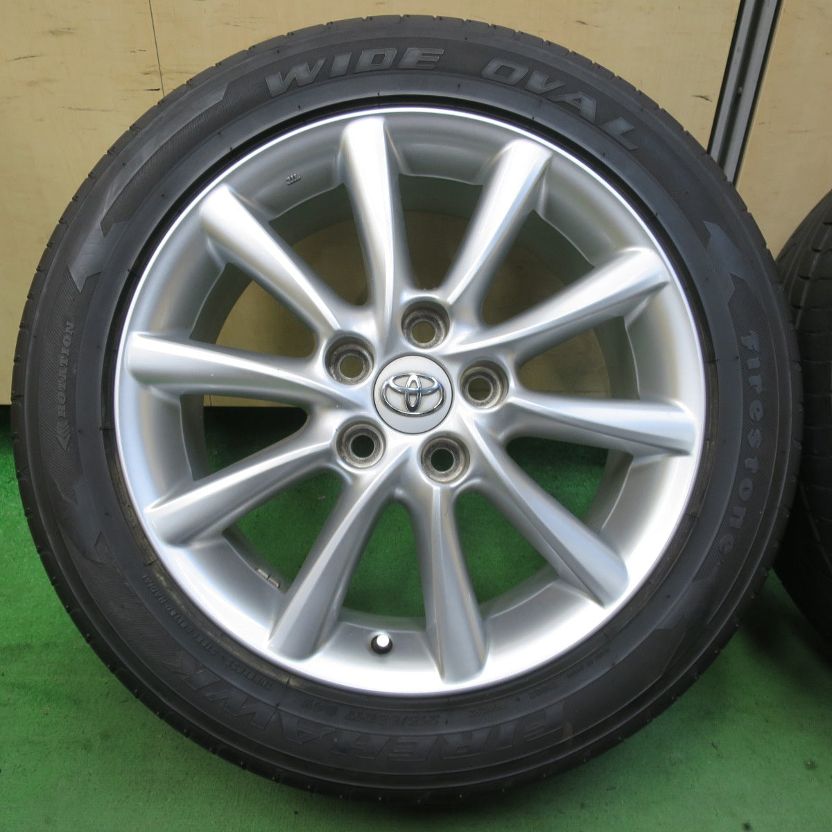 4本価格★トヨタ 50系 エスティマ 純正 215/55R17 ファイアストン ファイアホーク ワイドオーバル 17インチ PCD114.3/5H★5061106イノ