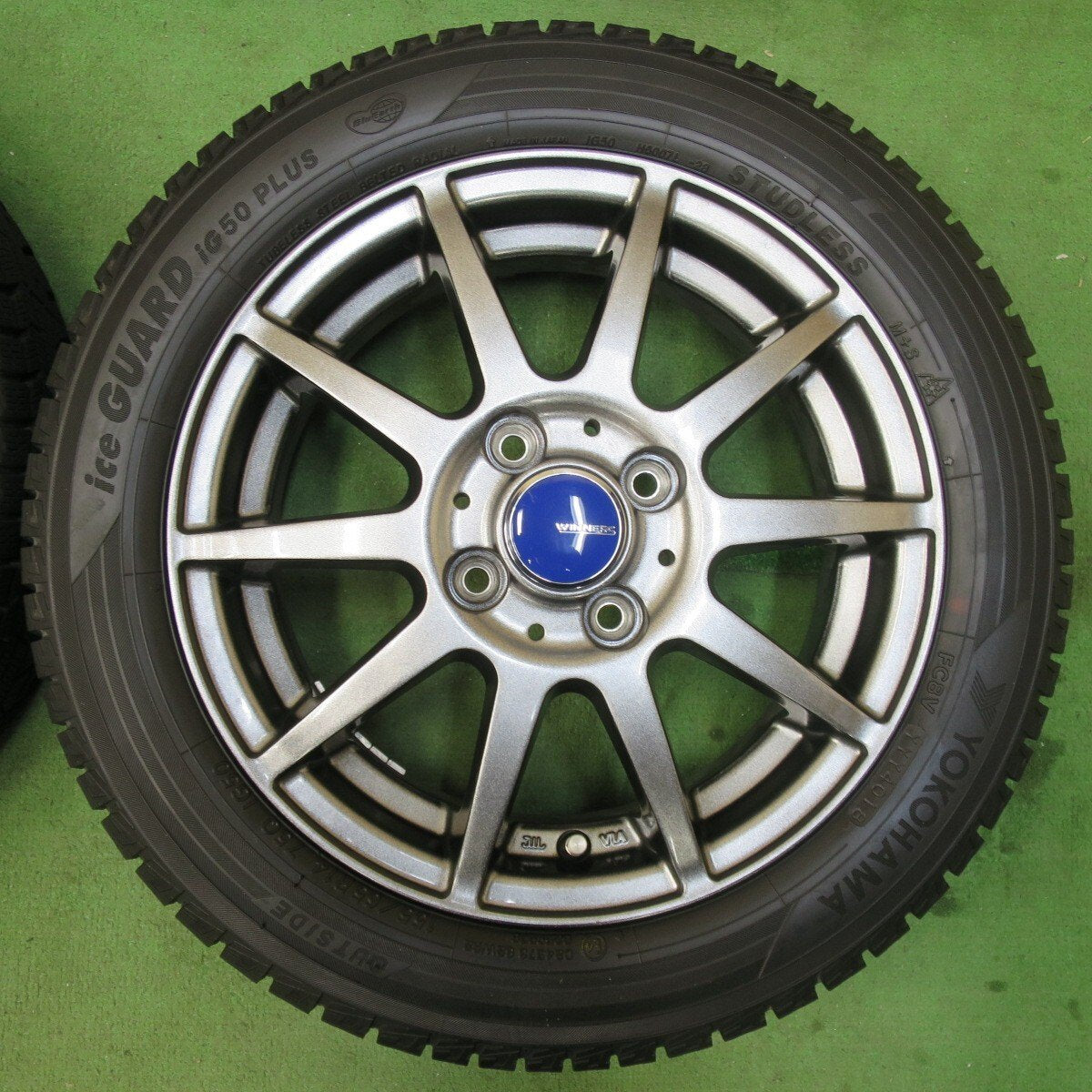 バリ溝！キレイ！9.5分以上★スタッドレス 155/65R14 ヨコハマ アイスガード iG50 プラス WINNERS ウィナーズ 14インチ PCD100/4H★5022411イス