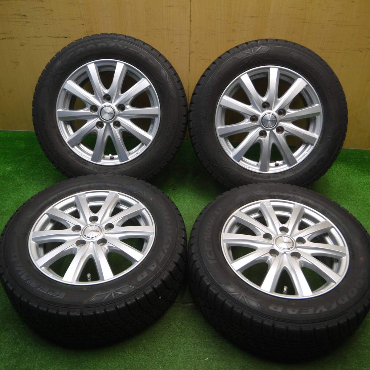 キレイ★スタッドレス 195/65R15 グッドイヤー アイスナビ6 ravrion RS01 ラブリオン 15インチ PCD114.3/5H★5010805Hス