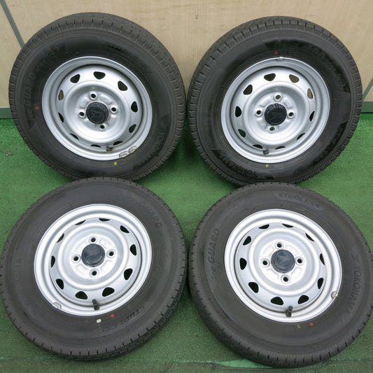 *送料無料* バリ溝!22年!キレイ!9.5分★スタッドレス 145/80R12 80/78N ヨコハマ アイスガード iG91 スチール ホイール 12インチ PCD100/4H★4042012HAス