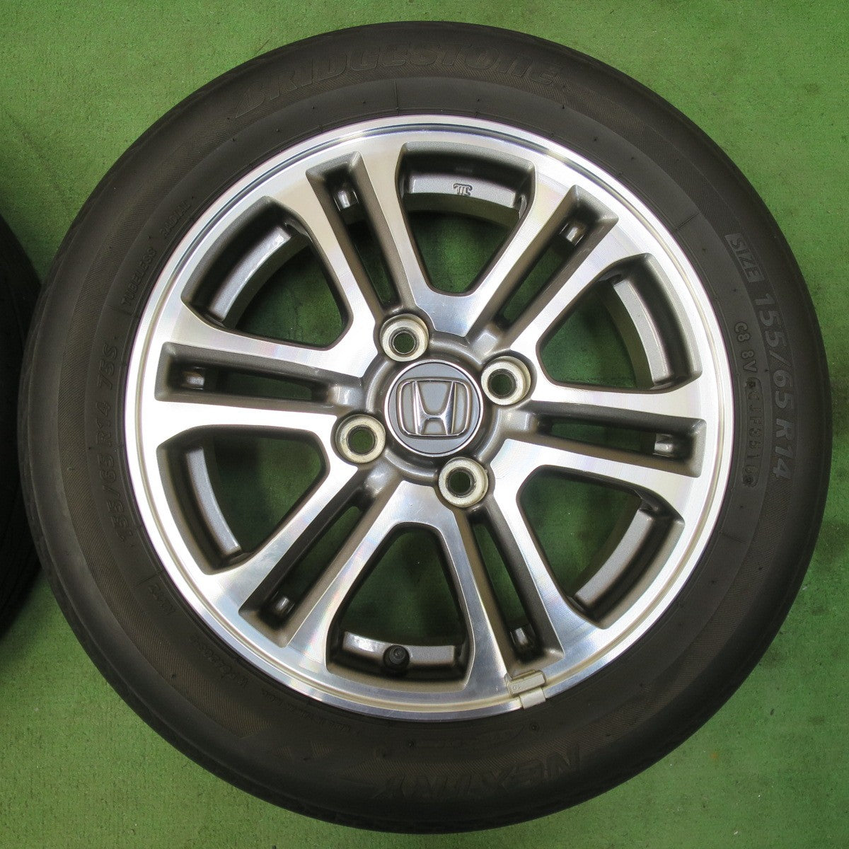 [送料無料] キレイ★ホンダ N-BOX カスタム 純正 155/65R14 ブリヂストン ネクストリー エコピア 14インチ PCD100/4H★5032005イノ