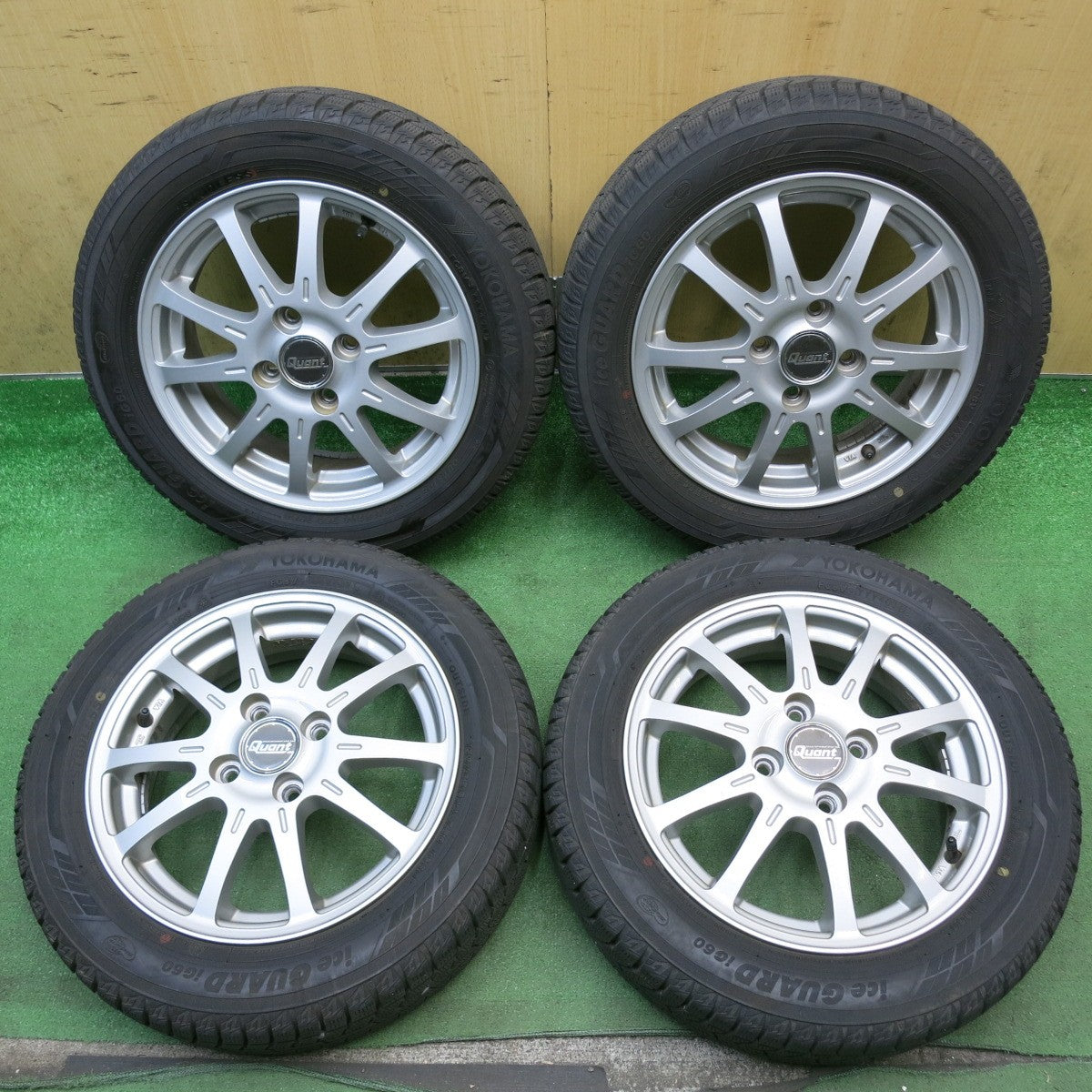 バリ溝！9分◎スタッドレス 155/65R14 ヨコハマ アイスガード iG60 Quant クアント 14インチ PCD100/4H◎6080607HAス