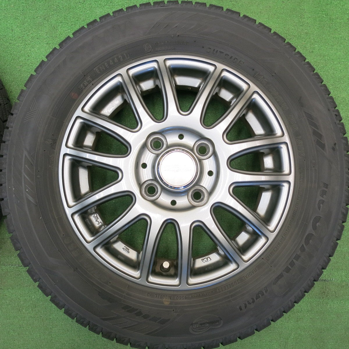 バリ溝！キレイ！8.5分★スタッドレス 145/80R13 ヨコハマ アイスガード iG60 E spider 社外 アルミ 13インチ PCD100/4H★6041106HAス