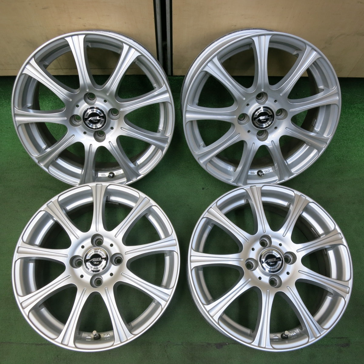キレイ★AXEL Three weds アクセル ウェッズ 15インチ ホイール 15×5.5J PCD100/4H★5042307SYホ
