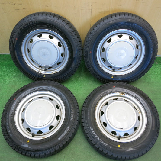 ほぼ未使用！23年★スタッドレス 135/80R12 ダンロップ ウインターマックス WM02 スチール ホイール 12インチ PCD100 110 114.3/4H マルチ★6051705HAス