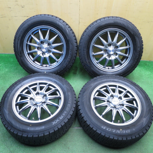 バリ溝！23年！キレイ！9.5分以上★スタッドレス 195/65R15 ダンロップ ウインターマックス WM02 ZACK JP-812 MONZA ザック 15インチ PCD114.3/5H★5031009Hス