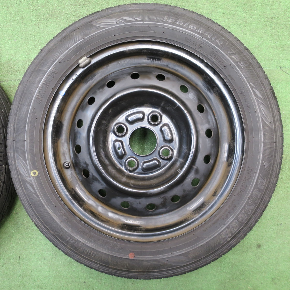 4本価格！23年★155/65R14 ダンロップ EC202 スチール ホイール 14インチ PCD100/4H★6032706NJノ