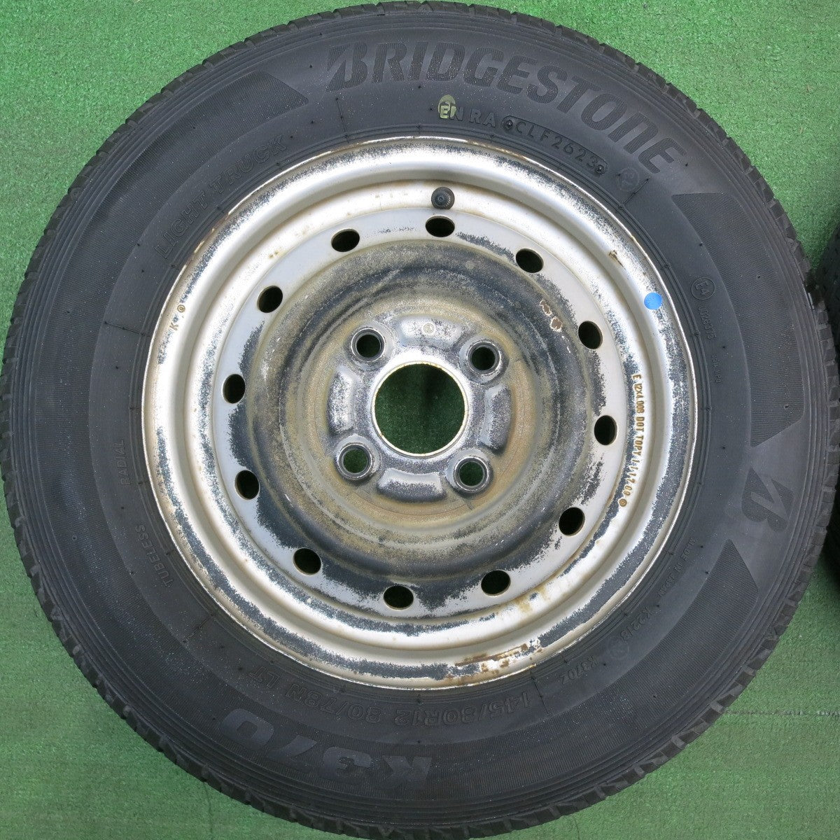 4本価格！23年★145/80R12 80/78N ブリヂストン K370 スチール ホイール 12インチ PCD100/4H★6022305HAノ