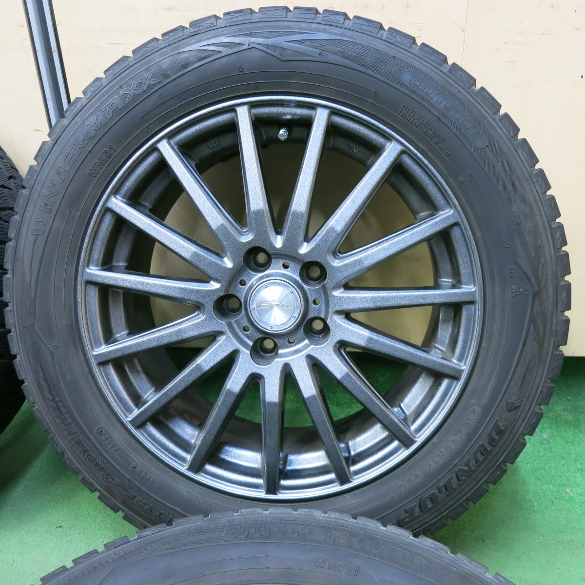 バリ溝！9.5分★スタッドレス 215/60R17 ダンロップ ウインターマックス WM01 SEIN RACING S ザイン レーシング 17インチ PCD114.3/5H★5073001SYス