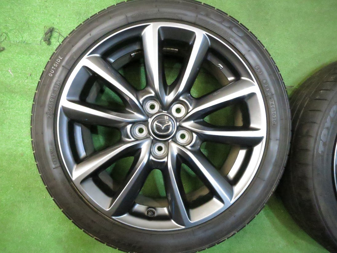 *送料無料* バリ溝！20年！キレイ！9.5分★マツダ3 純正 215/45R18 トーヨー プロクセス R51A 18インチ PCD114.3/5H★3011109Hノ