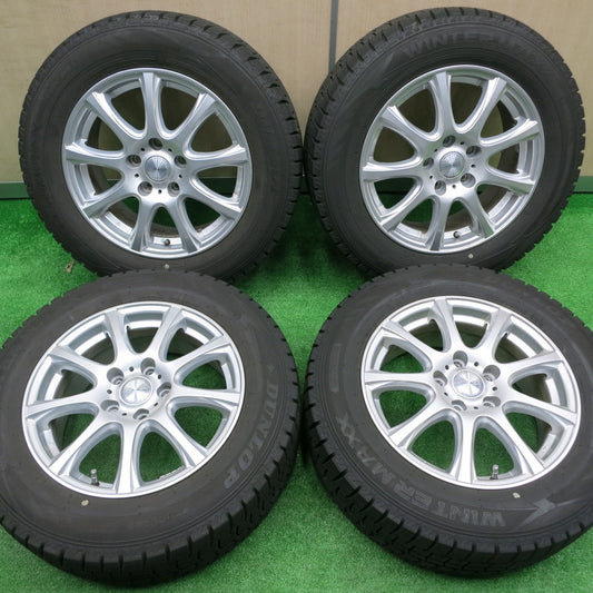 [送料無料] バリ溝！20年！キレイ！9.5分★スタッドレス 205/65R16 ダンロップ ウインターマックス WM02 DUFACT デュファクト PCD114.3/5H★4091304NJス