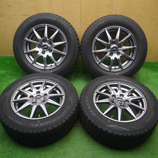 [送料無料] バリ溝！23年！キレイ！9.5分以上★スタッドレス 195/65R15 ダンロップ ウインターマックス WM02 SCHNEIDER MiD シュナイダー 15インチ PCD114.3/5H★4111302Hス