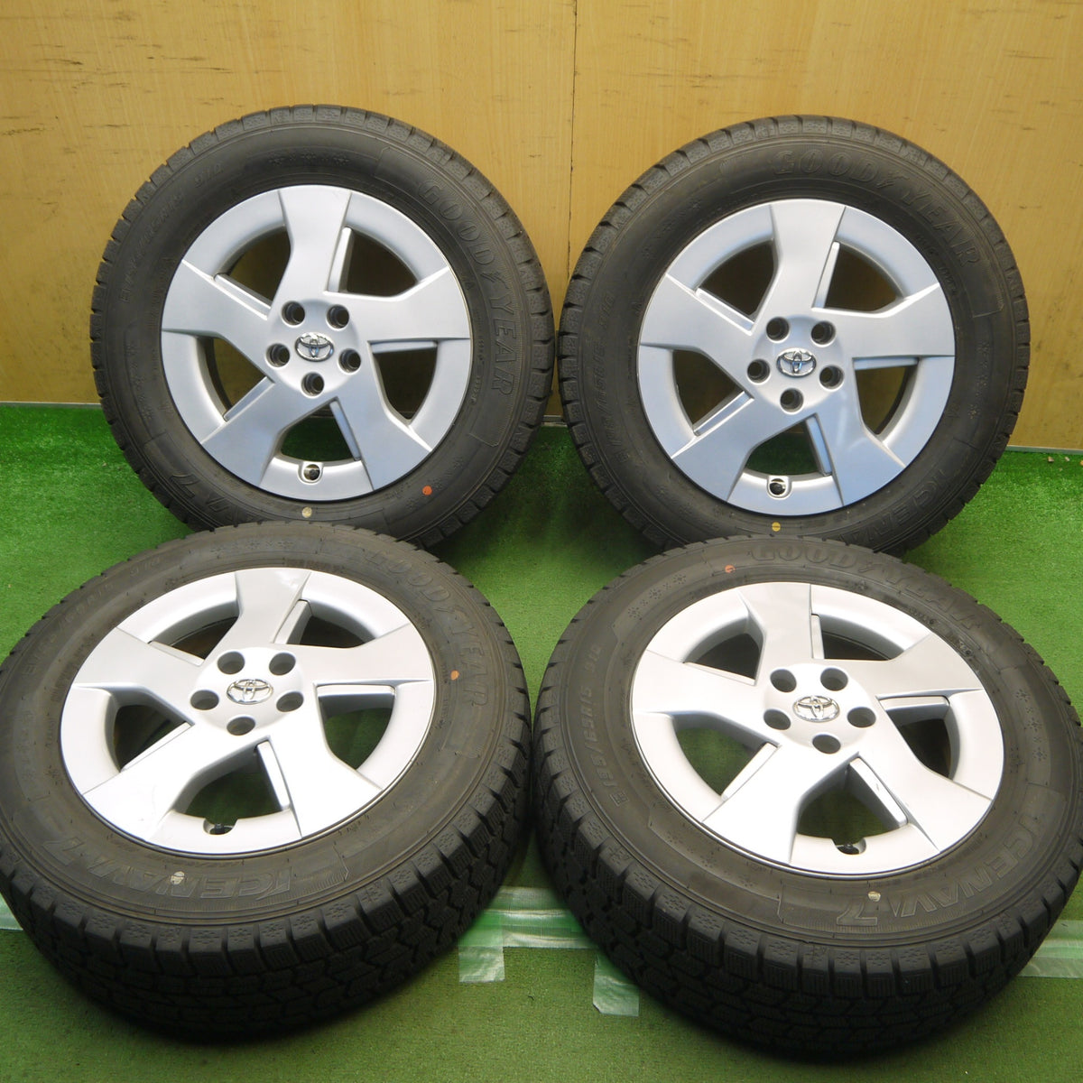 バリ溝！22年！9分◎トヨタ 30系 プリウス 純正 195/65R15 スタッドレス グッドイヤー アイスナビ7 15インチ PCD100/5H◎6091403Hス