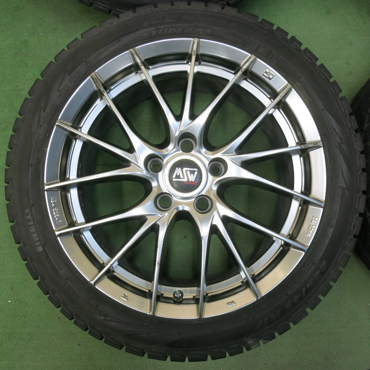 バリ溝！8.5分★BMW 等 MSW 29 O・Z 225/45R17 スタッドレス ピレリ アイスアシンメトリコ プラス OZ 17インチ PCD112/5H★5071810SYス