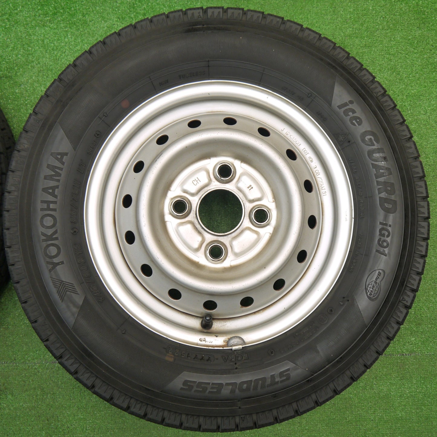 バリ溝！22年！9.5分★スタッドレス 145/80R12 80/78N ヨコハマ アイスガード iG91 スチール ホイール 12インチ PCD100/4H★5111402KKス