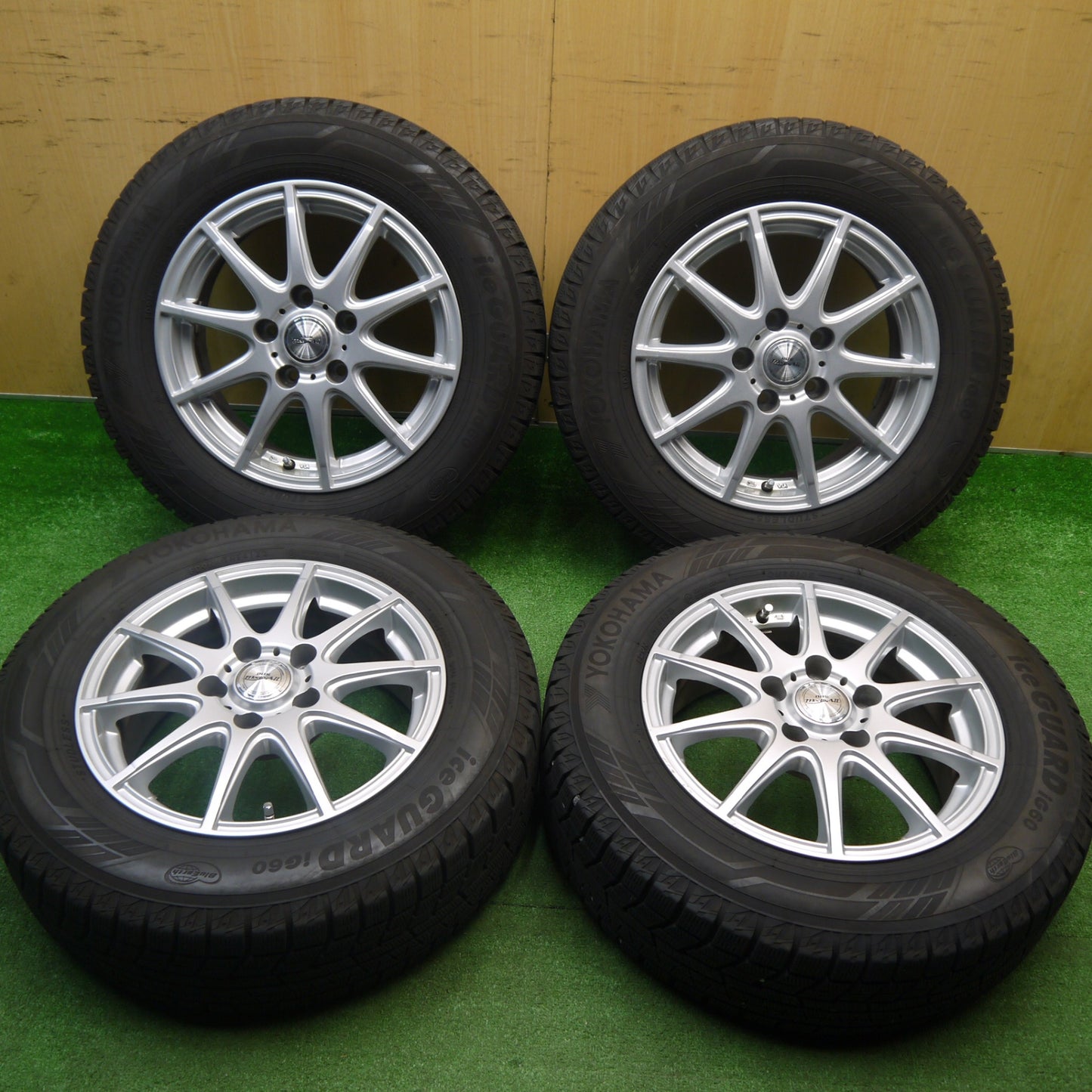 バリ溝！22年！キレイ！9分★スタッドレス 195/65R15 ヨコハマ アイスガード iG60 D.O.S. modicaⅡ DOS 15インチ PCD114.3/5H★5120101Hス