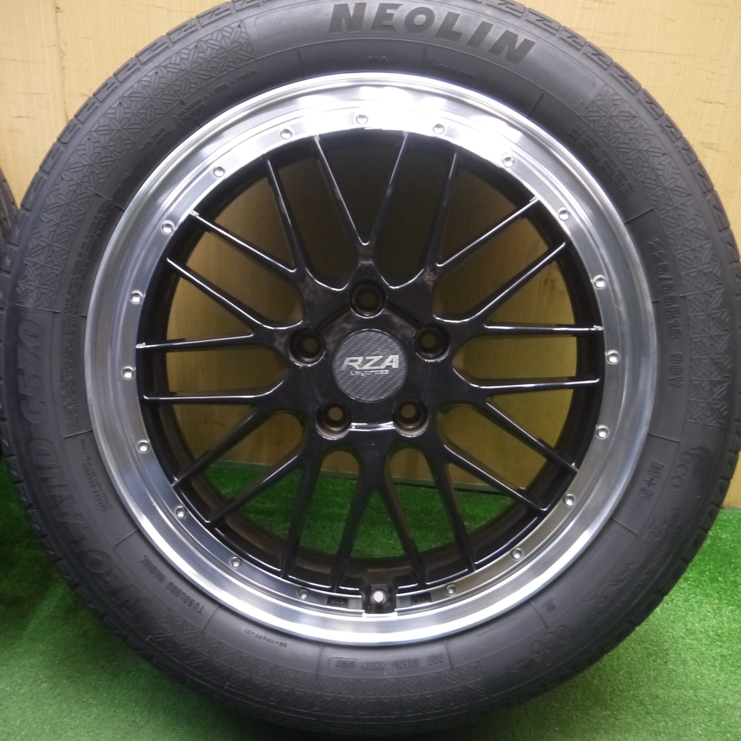 [送料無料] キレイ！21年★Leycross REZERVA RZA 225/55R18 ネオリン NEOLAND C570 レイクロス 18インチ PCD114.3/5H★5030304Hノ