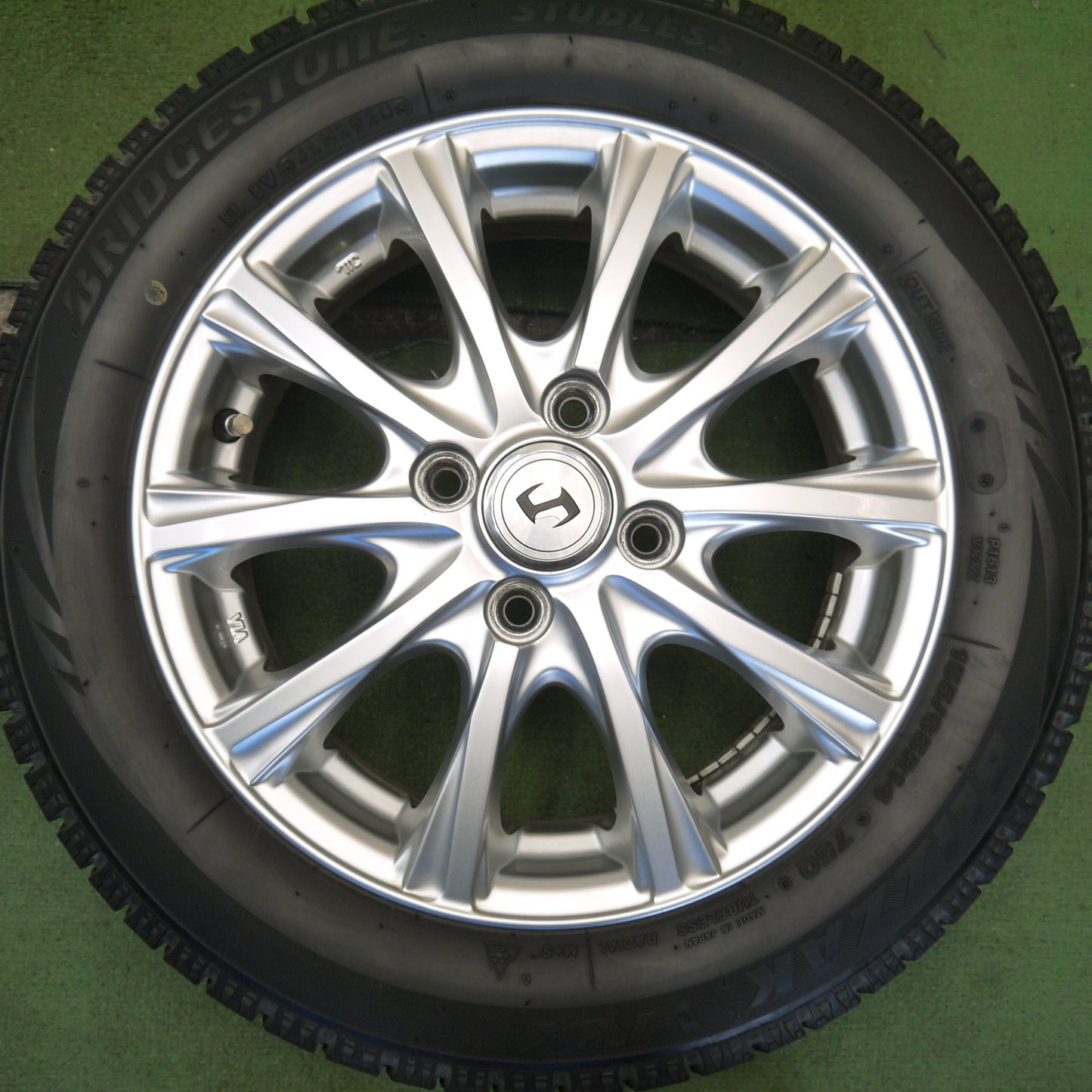 キレイ◎スタッドレス 155/65R14 ブリヂストン ブリザック VRX 社外 アルミ 14インチ PCD100/4H◎6080403Hス