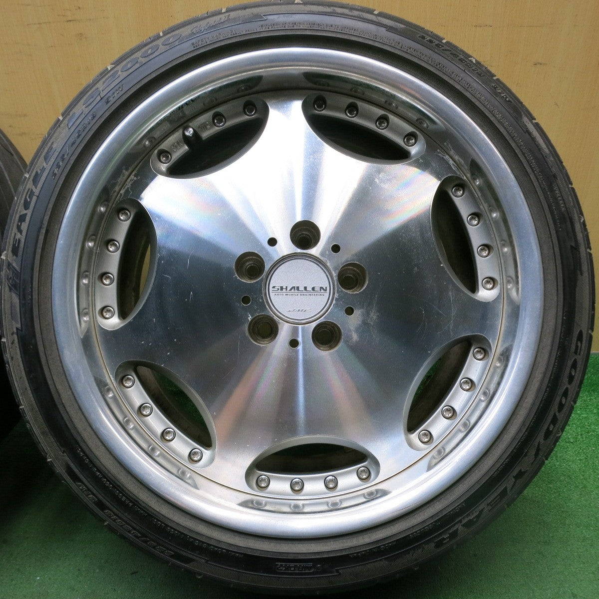 4本価格★SHALLEN AX AME ディッシュ 225/45R18 255/40R18 グッドイヤー イーグル LS200 hybrid2 18インチ シャレン PCD114.3/5H★5072705HAノ