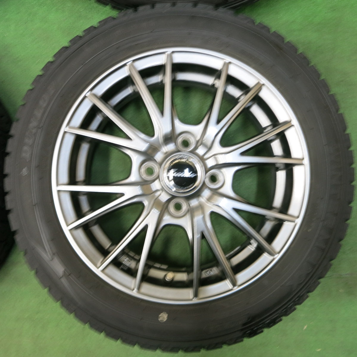 [送料無料] バリ溝！20年！キレイ！9.5分★スタッドレス 155/65R14 ダンロップ ウインターマックス WM02 Exceeder エクシーダー 14インチ PCD100/4H★4112110SYス