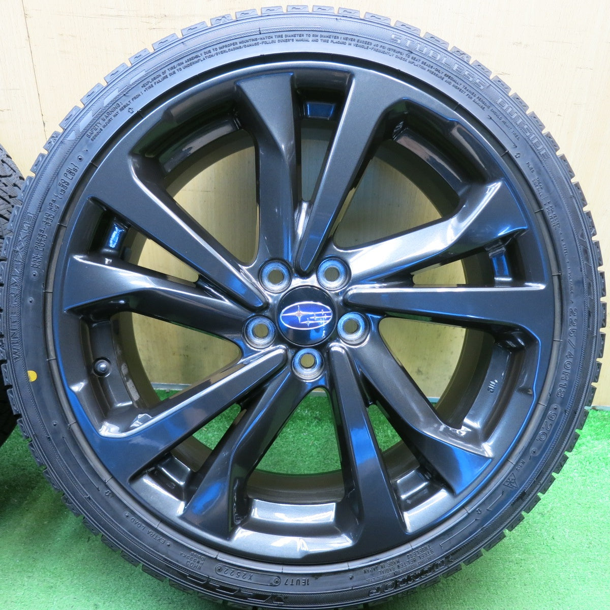 バリ溝！22年！キレイ！9.5分◎スバル インプレッサ STI スポーツ GT 純正 225/40R18 スタッドレス ダンロップ ウインターマックス 03 18インチ PCD100/5H◎6091202HAス