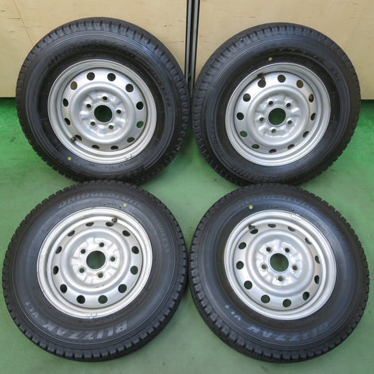 バリ溝！21年！9.5分★スタッドレス 175R14 8PR ブリヂストン ブリザック VL1 スチール ホイール 14インチ PCD114.3/5H★5112108イス