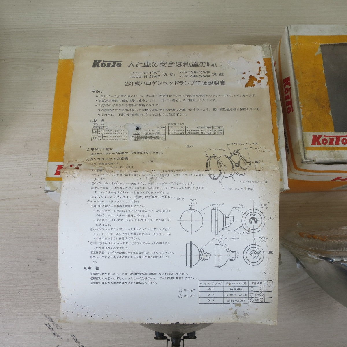 2点セット♪KOITO 角型 2灯式 ハロゲン ヘッドランプ H4 2HRSSB-12WP 12V60/55W 6052LH ヘッドライト カー パーツ♪