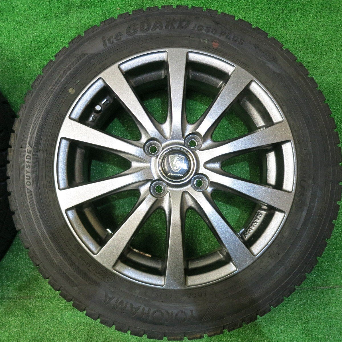 バリ溝！キレイ！9.5分★スタッドレス 185/60R15 ヨコハマ アイスガード iG50 プラス MANARAY SPORT マナレイ スポーツ 15インチ PCD100/4H★5031401NJス